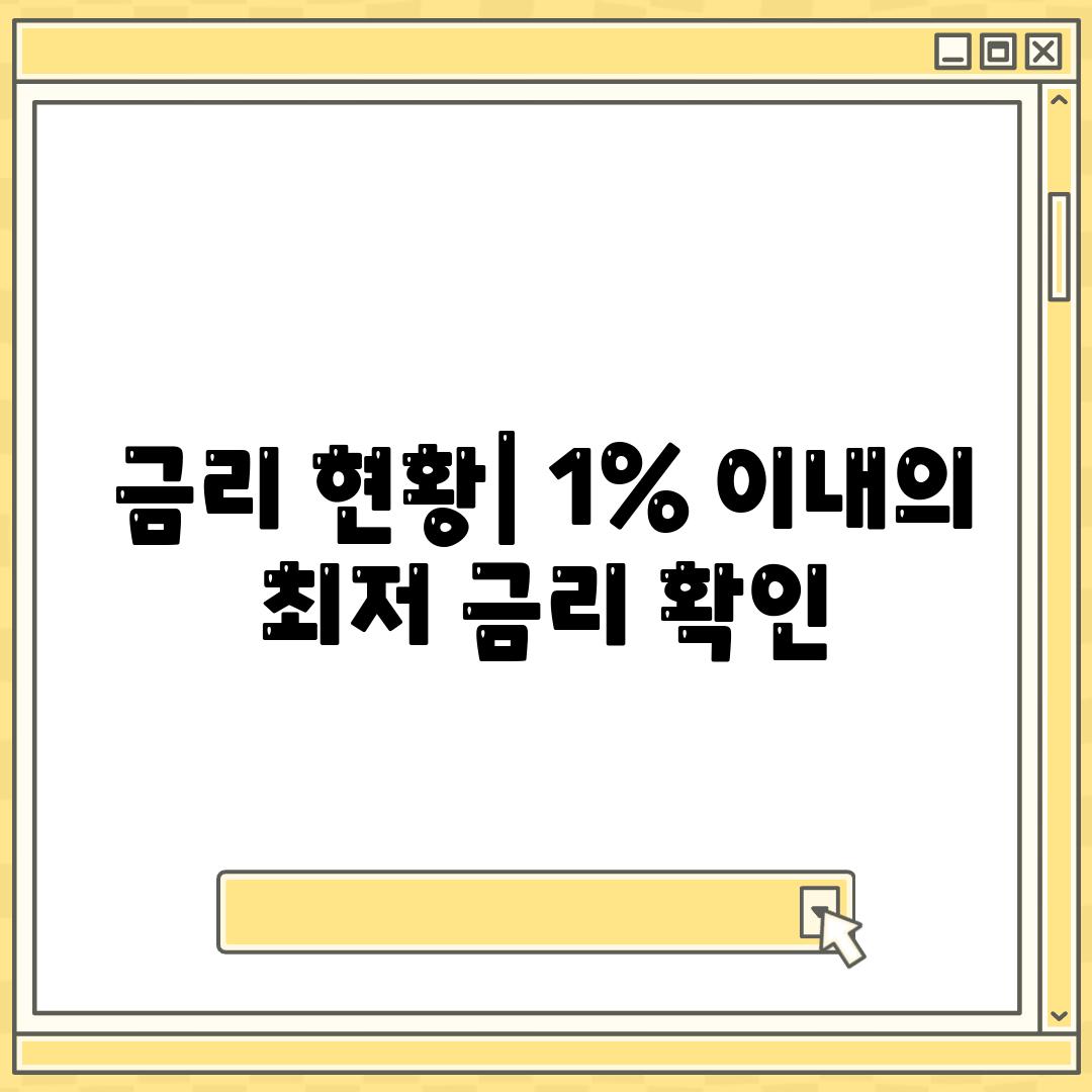 금리 현황| 1% 이내의 최저 금리 확인