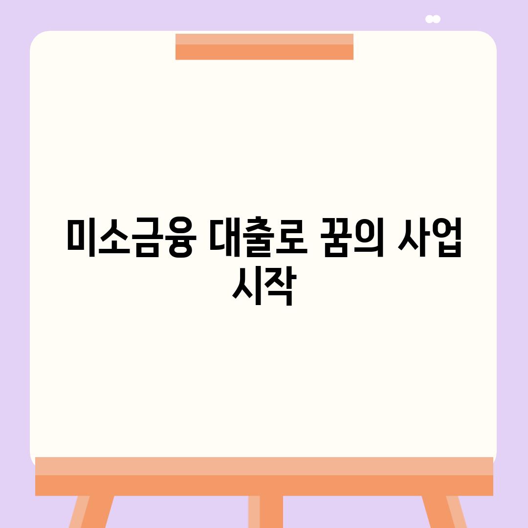 미소금융 대출로 꿈의 사업 시작