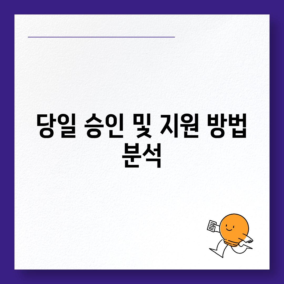 당일 승인 및 지원 방법 분석