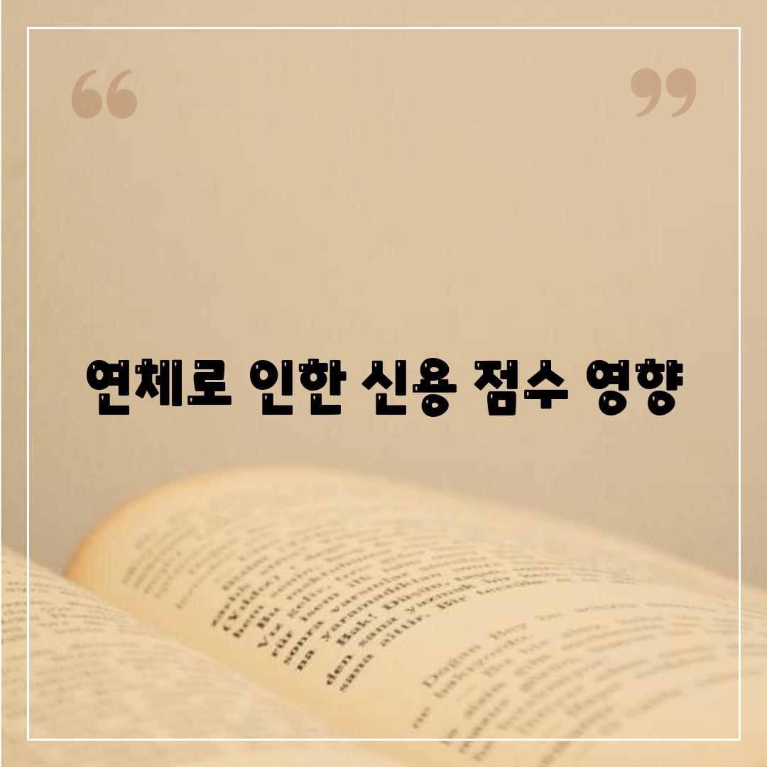 연체로 인한 신용 점수 영향