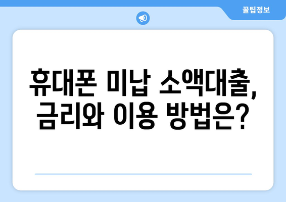 휴대폰 미납소액대출