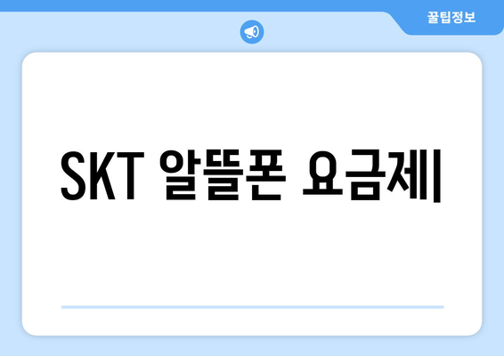 skt 알뜰폰 요금제