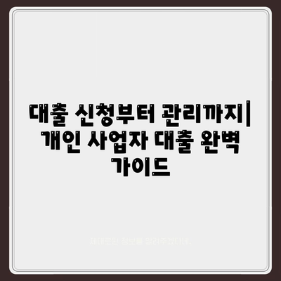 개인사업자 소상공인대출