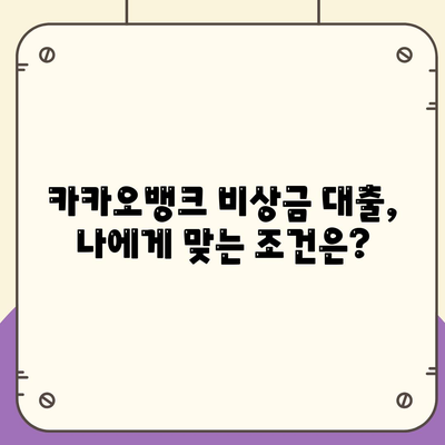 카카오뱅크 비상금 대출