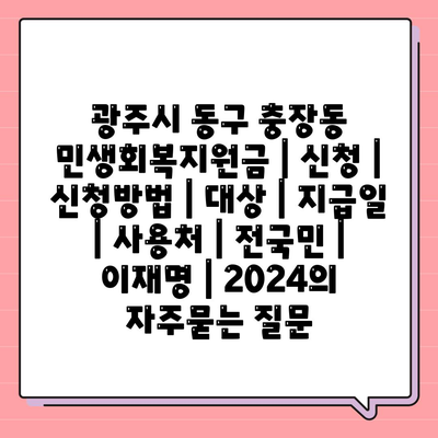 광주시 동구 충장동 민생회복지원금 | 신청 | 신청방법 | 대상 | 지급일 | 사용처 | 전국민 | 이재명 | 2024