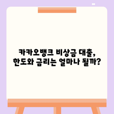 카카오뱅크 비상금 대출