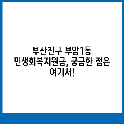 부산시 부산진구 부암1동 민생회복지원금 | 신청 | 신청방법 | 대상 | 지급일 | 사용처 | 전국민 | 이재명 | 2024