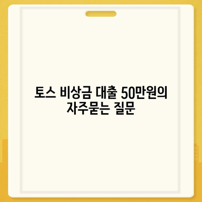 토스 비상금 대출 50만원