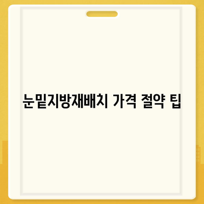 눈밑지방재배치 가격