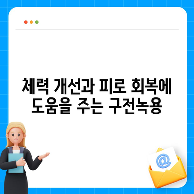 구전녹용 효능