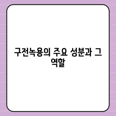 구전녹용 효능