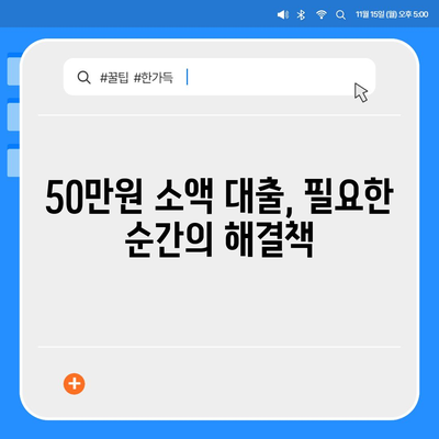 50만원 소액 대출