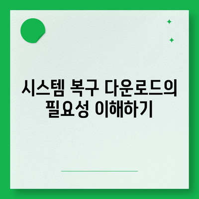 시스템 복구 다운로드