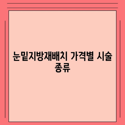 눈밑지방재배치 가격