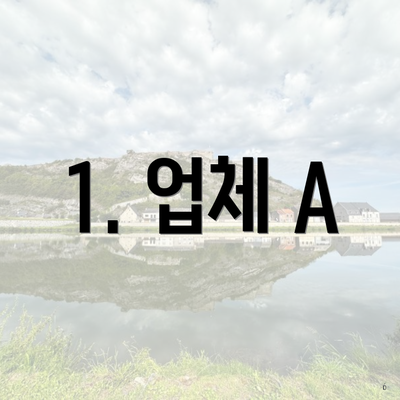 1. 업체 A