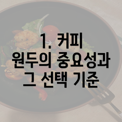 1. 커피 원두의 중요성과 그 선택 기준