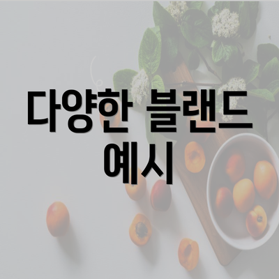 다양한 블랜드 예시