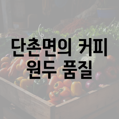 단촌면의 커피 원두 품질