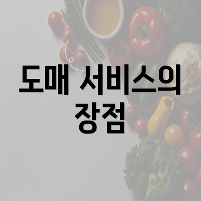 도매 서비스의 장점