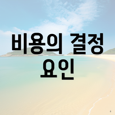 비용의 결정 요인