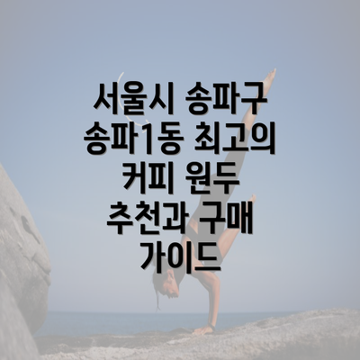 서울시 송파구 송파1동 최고의 커피 원두 추천과 구매 가이드