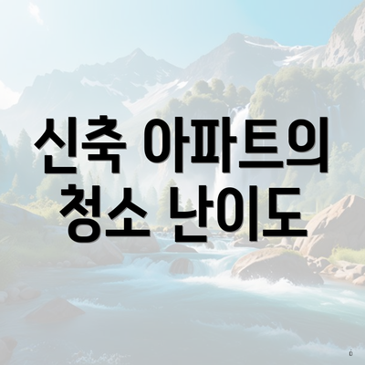 신축 아파트의 청소 난이도