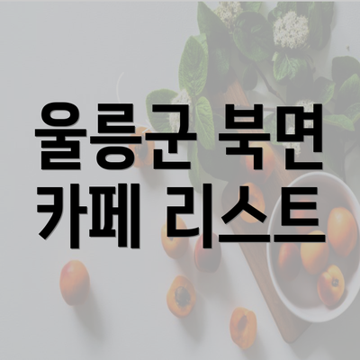 울릉군 북면 카페 리스트