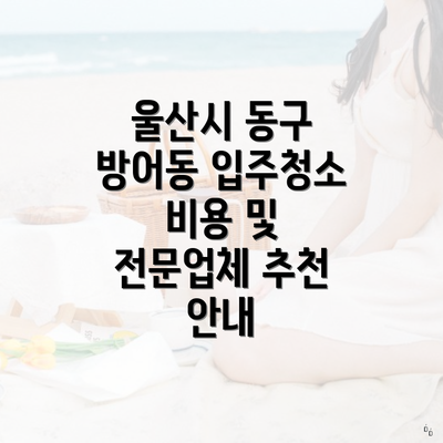 울산시 동구 방어동 입주청소 비용 및 전문업체 추천 안내