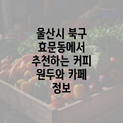 울산시 북구 효문동에서 추천하는 커피 원두와 카페 정보