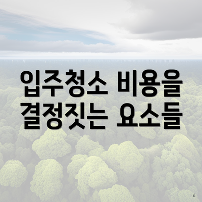 입주청소 비용을 결정짓는 요소들