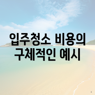 입주청소 비용의 구체적인 예시