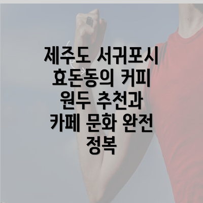 제주도 서귀포시 효돈동의 커피 원두 추천과 카페 문화 완전 정복