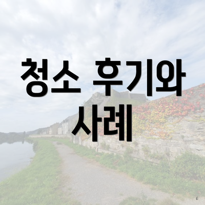 청소 후기와 사례