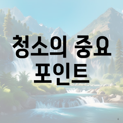 청소의 중요 포인트