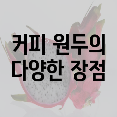 커피 원두의 다양한 장점