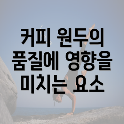 커피 원두의 품질에 영향을 미치는 요소