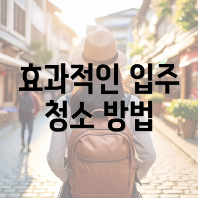 효과적인 입주 청소 방법