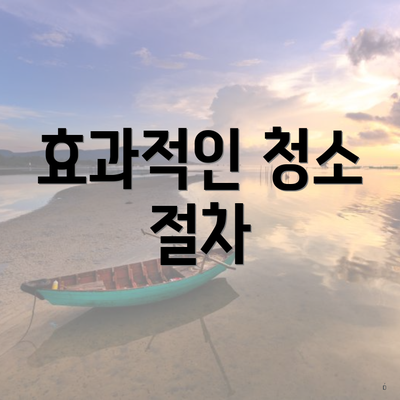 효과적인 청소 절차