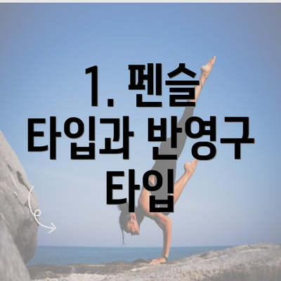 1. 펜슬 타입과 반영구 타입