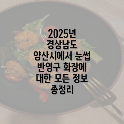 2025년 경상남도 양산시에서 눈썹 반영구 화장에 대한 모든 정보 총정리