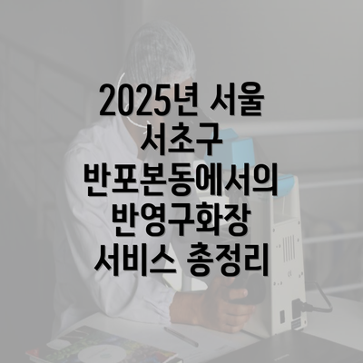 2025년 서울 서초구 반포본동에서의 반영구화장 서비스 총정리