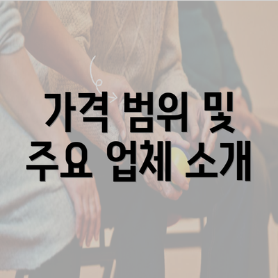 가격 범위 및 주요 업체 소개