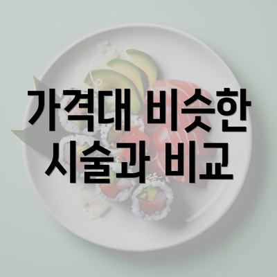 가격대 비슷한 시술과 비교