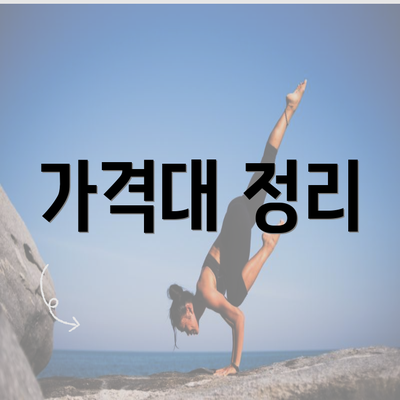 가격대 정리