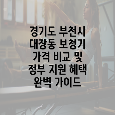 경기도 부천시 대장동 보청기 가격 비교 및 정부 지원 혜택 완벽 가이드