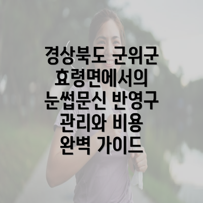 경상북도 군위군 효령면에서의 눈썹문신 반영구 관리와 비용 완벽 가이드