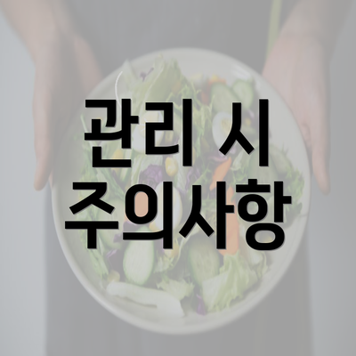 관리 시 주의사항