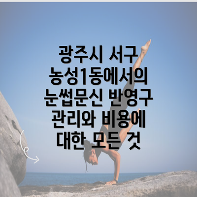 광주시 서구 농성1동에서의 눈썹문신 반영구 관리와 비용에 대한 모든 것