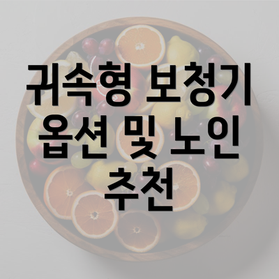 귀속형 보청기 옵션 및 노인 추천