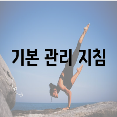 기본 관리 지침